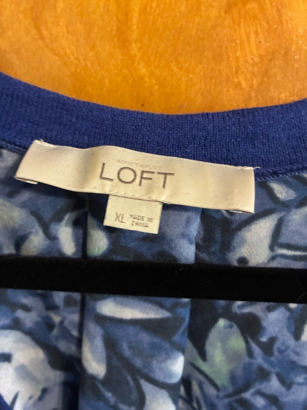 Blue Button Up Cardigan with Floral Back Panel - Picture 4 of 6